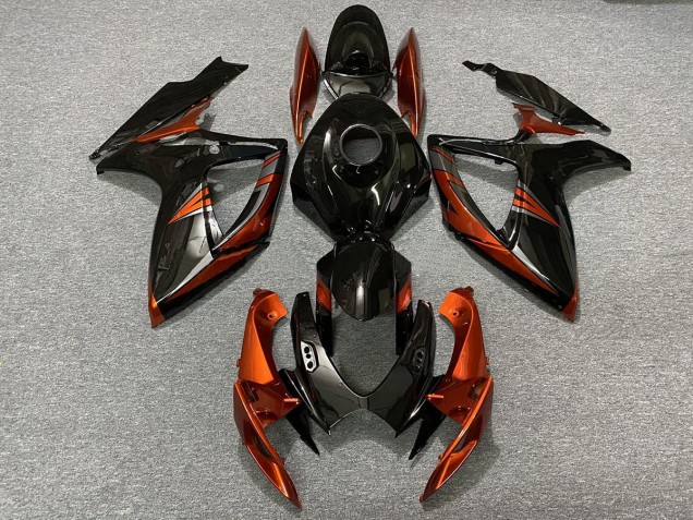 Black and Burnt Orange 2006-2007 Suzuki GSXR 600-750 Fairings Factory Black and Burnt Orange 2006-2007 Suzuki GSXR 600-750 Fairings Factory