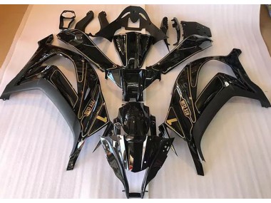 Black and Gold 2016-2019 Kawasaki ZX10R Fairings Factory