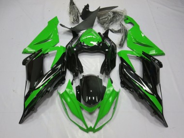 Black and Green 2013-2018 Kawasaki ZX6R Fairings Factory