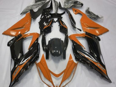 Black and Orange 2013-2018 Kawasaki ZX6R Fairings Factory