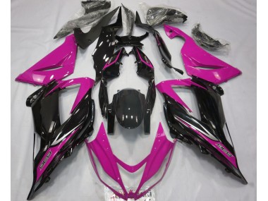 Black and Pink 2013-2018 Kawasaki ZX6R Fairings Factory