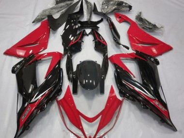 Black and Red 2013-2018 Kawasaki ZX6R Fairings Factory