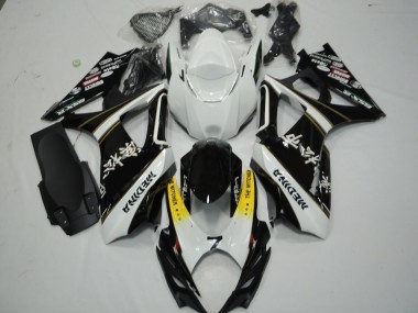 Black and White 2007-2008 Suzuki GSXR 1000 Fairings Factory