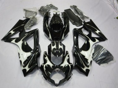 Black and White Design 2008-2010 Suzuki GSXR 600-750 Fairings Factory