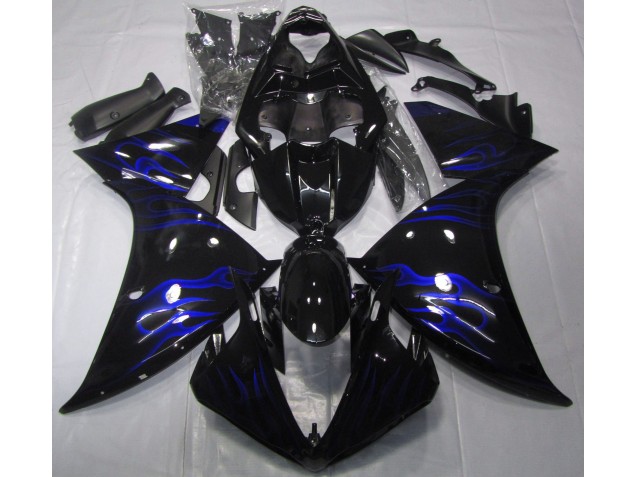 Black & Blue Flame 2009-2012 Yamaha R1 Fairings Factory