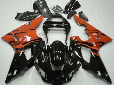 Black Flame & Orange 2000-2001 Yamaha R1 Fairings Factory