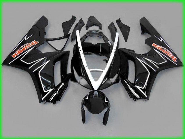 Black Gloss with White 2006-2008 Triumph Daytona 675 Fairings Factory Black Gloss with White 2006-2008 Triumph Daytona 675 Fairings Factory