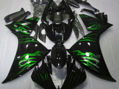 Black & Green Flame 2009-2012 Yamaha R1 Fairings Factory