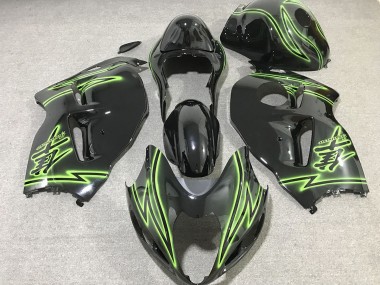 Black & Green Lightning 1997-2007 Suzuki GSXR 1300 Fairings Factory