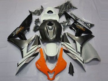 Black Grey and Orange 2007-2008 Honda CBR600RR Fairings Factory