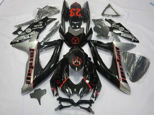 Black Grey Jordan 2008-2010 Suzuki GSXR 600-750 Fairings Factory Black Grey Jordan 2008-2010 Suzuki GSXR 600-750 Fairings Factory