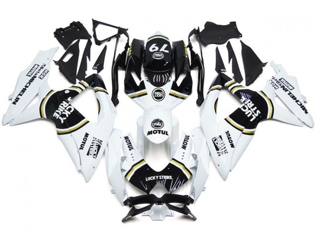 Black Lucky Strike 79 2008-2010 Suzuki GSXR 600-750 Fairings Factory Black Lucky Strike 79 2008-2010 Suzuki GSXR 600-750 Fairings Factory