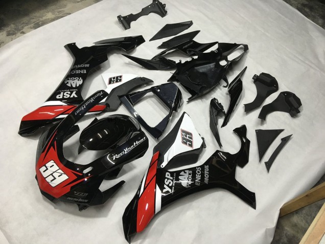 Black Red and White 99 2015-2019 Yamaha R1 Fairings Factory Black Red and White 99 2015-2019 Yamaha R1 Fairings Factory