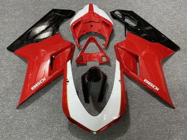 Black Red White 2007-2012 Ducati 848 1098 1198 Fairings Factory