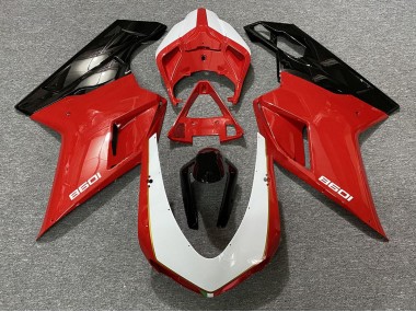 Black Red White 2007-2012 Ducati 848 1098 1198 Fairings Factory