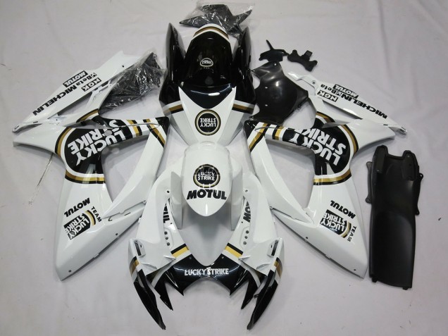 Black White Lucky Strike 2006-2007 Suzuki GSXR 600-750 Fairings Factory Black White Lucky Strike 2006-2007 Suzuki GSXR 600-750 Fairings Factory