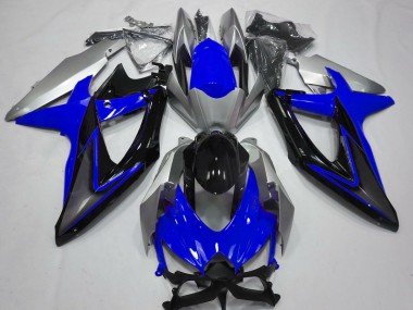Blue and Silver 2008-2010 Suzuki GSXR 600-750 Fairings Factory