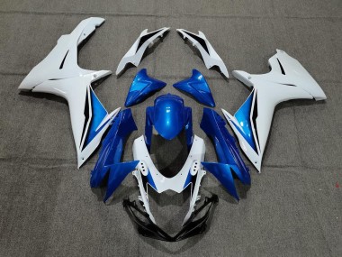 Blue and White 2011-2020 Suzuki GSXR 600-750 Fairings Factory