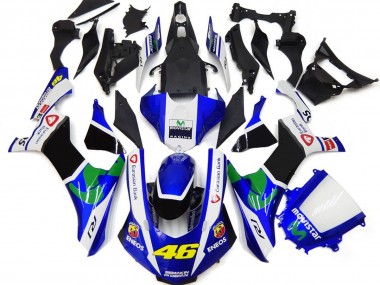 Blue and White 46 2015-2019 Yamaha R1 Fairings Factory
