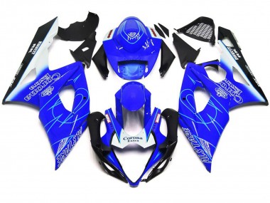Blue and White Corona Style 2005-2006 Suzuki GSXR 1000 Fairings Factory