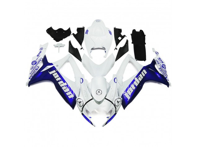 Blue and White Jordan Gloss Style 2006-2007 Suzuki GSXR 600-750 Fairings Factory Blue and White Jordan Gloss Style 2006-2007 Suzuki GSXR 600-750 Fairings Factory