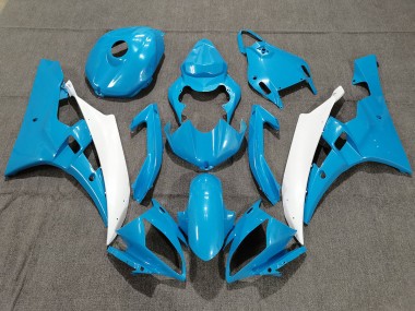Blue and White with Pearl 2006-2007 Yamaha R6 Fairings Factory
