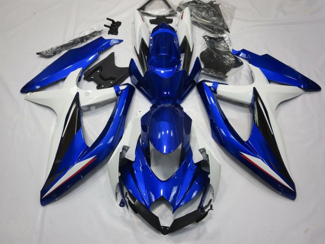 Blue Black and White 2008-2010 Suzuki GSXR 600-750 Fairings Factory Blue Black and White 2008-2010 Suzuki GSXR 600-750 Fairings Factory