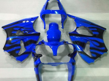 Blue & Black Flame 2000-2002 Kawasaki ZX6R Fairings Factory