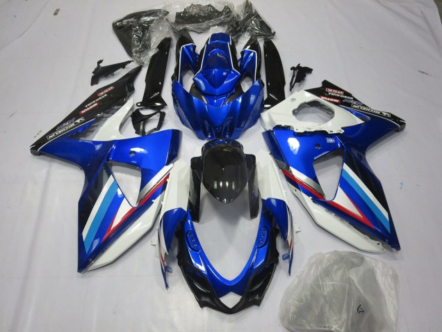 Blue White and Red 2008-2010 Suzuki GSXR 600-750 Fairings Factory Blue White and Red 2008-2010 Suzuki GSXR 600-750 Fairings Factory
