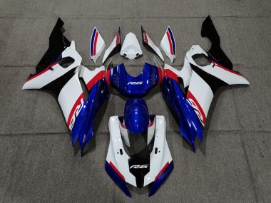 Blue White and Red 2017-2019 Yamaha R6 Fairings Factory