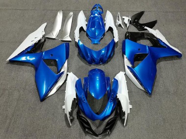 Blue White and Silver 2009-2016 Suzuki GSXR 1000 Fairings Factory