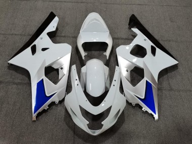 Blue White and Silver Style 2004-2005 Suzuki GSXR 600-750 Fairings Factory