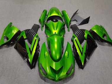 Bright Green & Black 2006-2011 Kawasaki ZX14R Fairings Factory