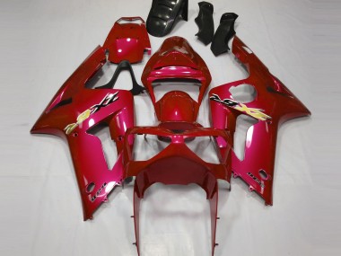 Candy Red 2003-2004 Kawasaki ZX6R Fairings Factory