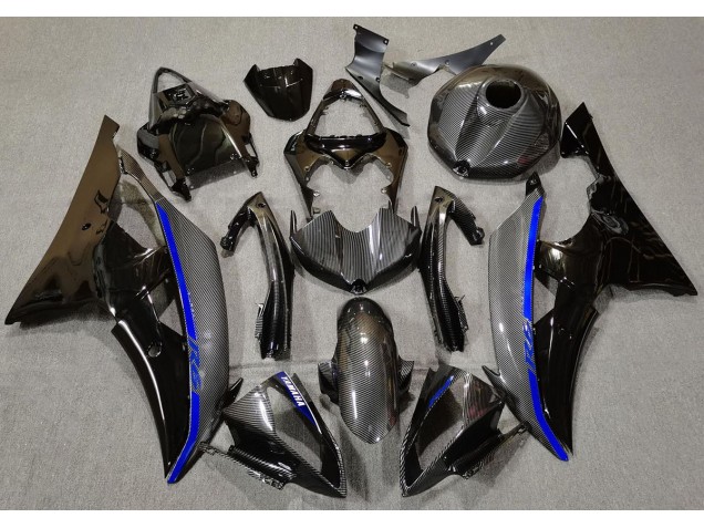 Carbon Fiber & Blue 2008-2016 Yamaha R6 Fairings Factory Carbon Fiber & Blue 2008-2016 Yamaha R6 Fairings Factory