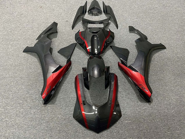 Carbon Fiber Style & Red 2015-2019 Yamaha R1 Fairings Factory Carbon Fiber Style & Red 2015-2019 Yamaha R1 Fairings Factory