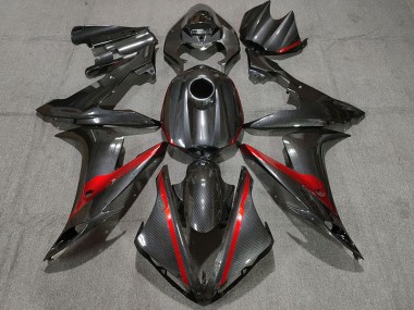 Carbon Style w Red 2004-2006 Yamaha R1 Fairings Factory