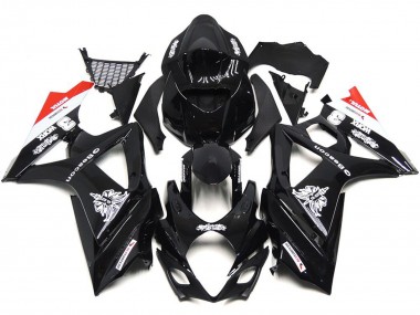 Custom Black with hint of white and red 2007-2008 Suzuki GSXR 1000 Fairings Factory