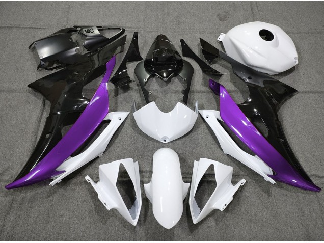 Custom Purple Black and White 2008-2016 Yamaha R6 Fairings Factory Custom Purple Black and White 2008-2016 Yamaha R6 Fairings Factory