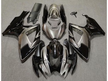 Dark Silver and Black 2006-2007 Suzuki GSXR 600-750 Fairings Factory