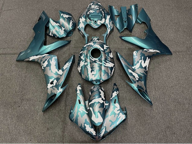 Dark Teal Camo 2004-2006 Yamaha R1 Fairings Factory Dark Teal Camo 2004-2006 Yamaha R1 Fairings Factory