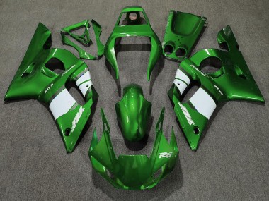 Deep Green & White 1998-2002 Yamaha R6 Fairings Factory