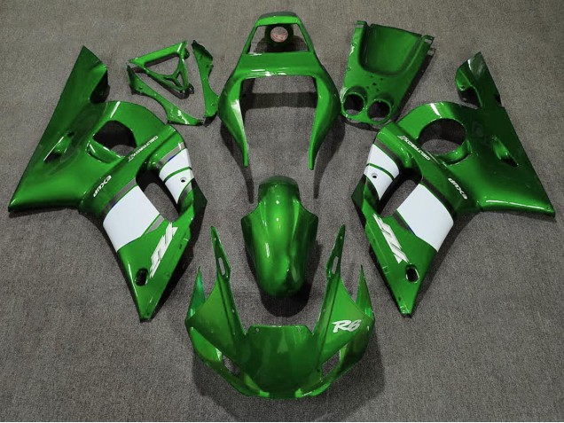 Deep Green & White 1998-2002 Yamaha R6 Fairings Factory Deep Green & White 1998-2002 Yamaha R6 Fairings Factory