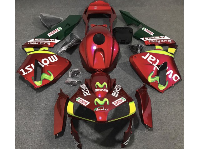 Deep Red Movistar 2003-2004 Honda CBR600RR Fairings Factory Deep Red Movistar 2003-2004 Honda CBR600RR Fairings Factory