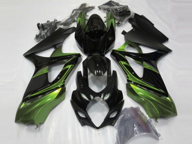 Electric Green and Gloss Black 2007-2008 Suzuki GSXR 1000 Fairings Factory