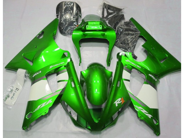 Electric Green & White 2000-2001 Yamaha R1 Fairings Factory Electric Green & White 2000-2001 Yamaha R1 Fairings Factory