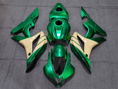 Emerald Green and Tan 2007-2008 Honda CBR600RR Fairings Factory