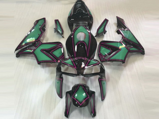 Emerald Green & Pink Outline 2005-2006 Honda CBR600RR Fairings Factory Emerald Green & Pink Outline 2005-2006 Honda CBR600RR Fairings Factory