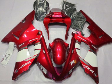 Fire Red & White 2000-2001 Yamaha R1 Fairings Factory