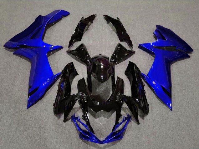 Gloss Black and Aqua Blue 2011-2020 Suzuki GSXR 600-750 Fairings Factory Gloss Black and Aqua Blue 2011-2020 Suzuki GSXR 600-750 Fairings Factory